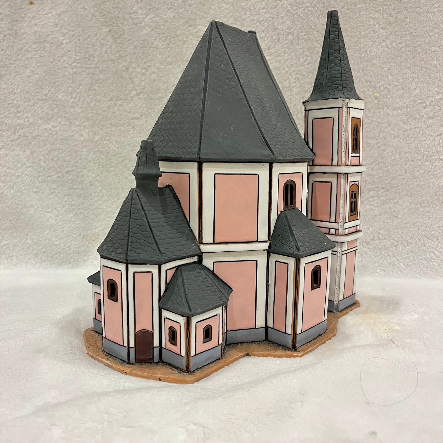 Christmas Ceramic House Art Tealight Candle Holder Room Decoration Handcrafted Collectible Miniature House (EG208)