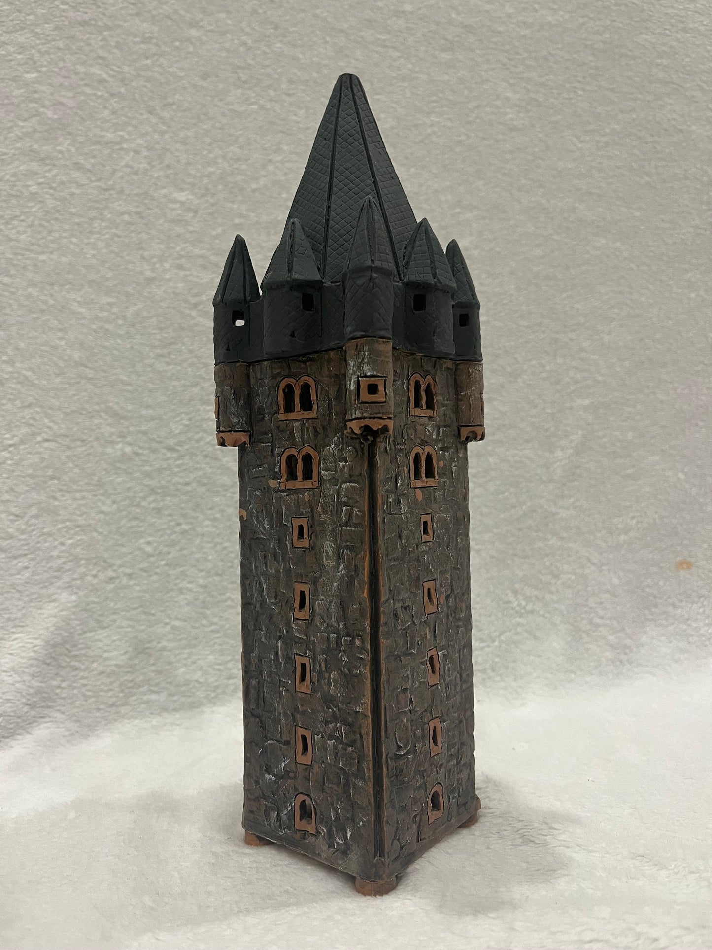 Christmas Ceramic House Art Tealight Candle Holder Room Decoration Handcrafted Collectible Miniature House (G202)