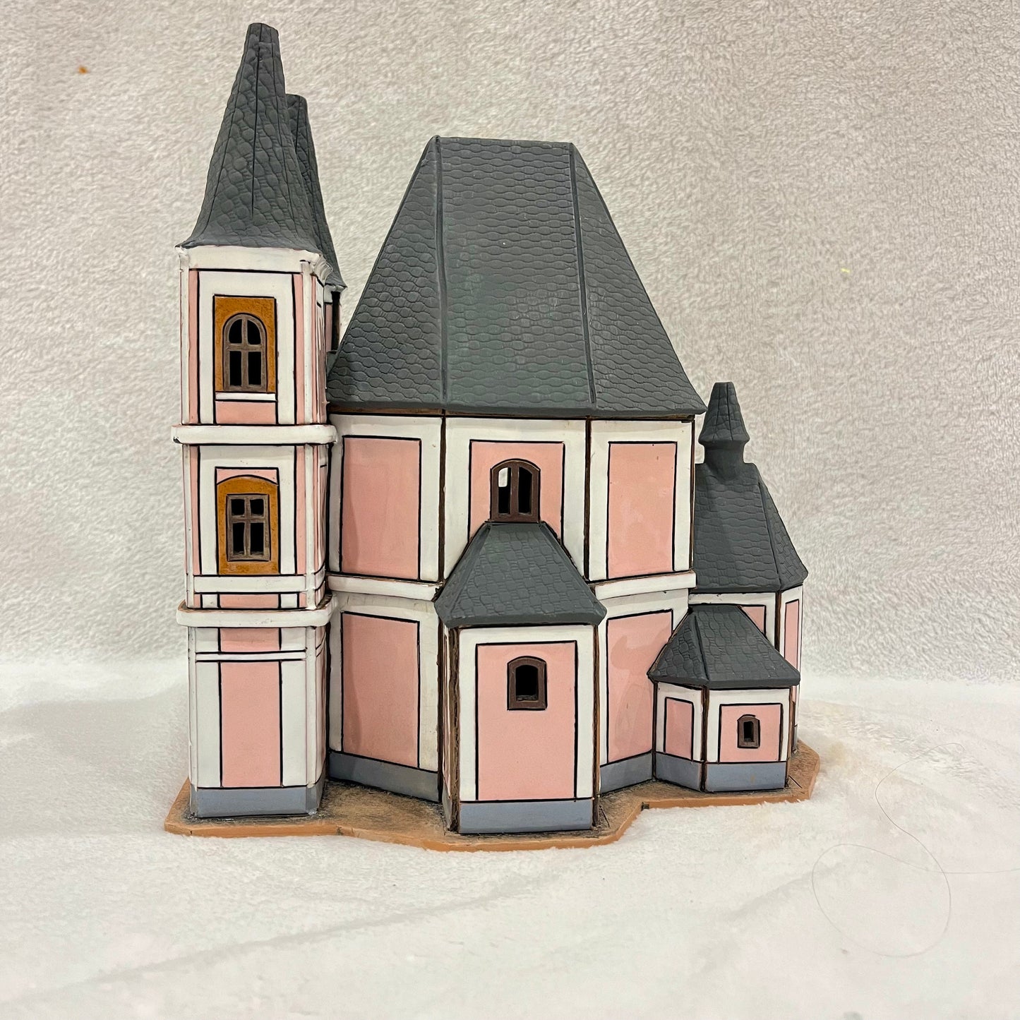 Christmas Ceramic House Art Tealight Candle Holder Room Decoration Handcrafted Collectible Miniature House (EG208)