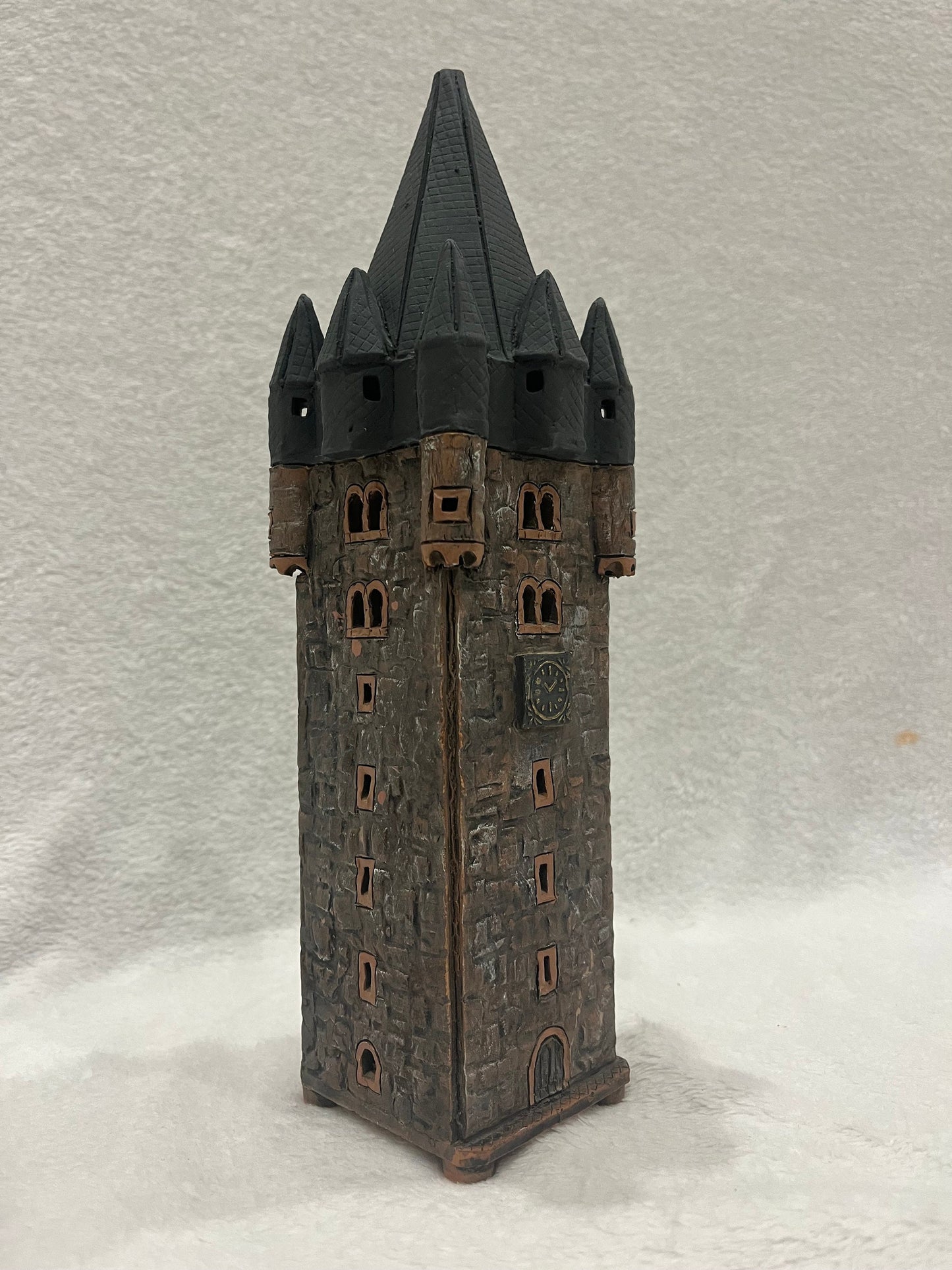 Christmas Ceramic House Art Tealight Candle Holder Room Decoration Handcrafted Collectible Miniature House (G202)