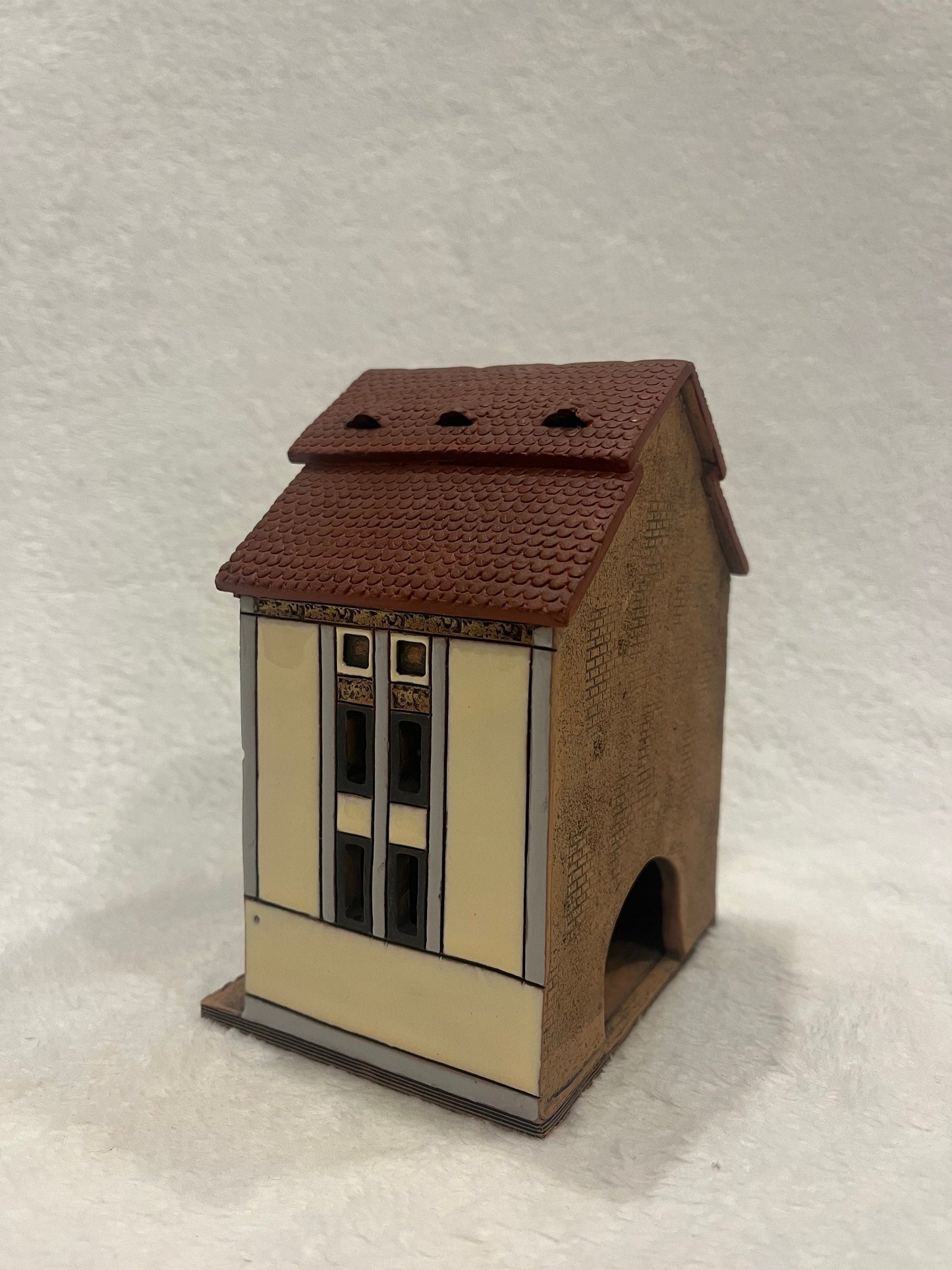 Christmas Ceramic House Art Tealight Candle Holder Room Decoration Handcrafted Collectible Miniature House B29