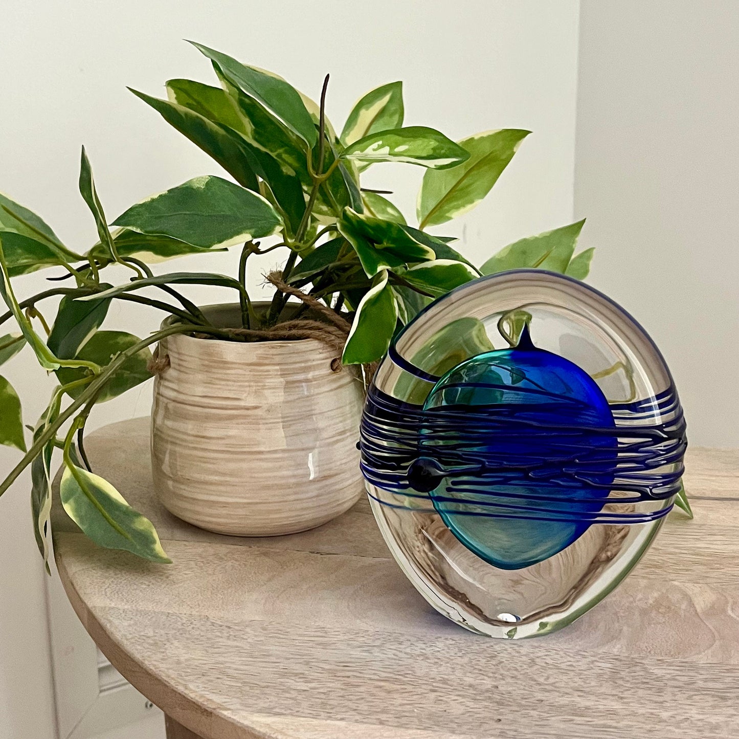 Handmade Blown Art Glass Shaped Sculpture