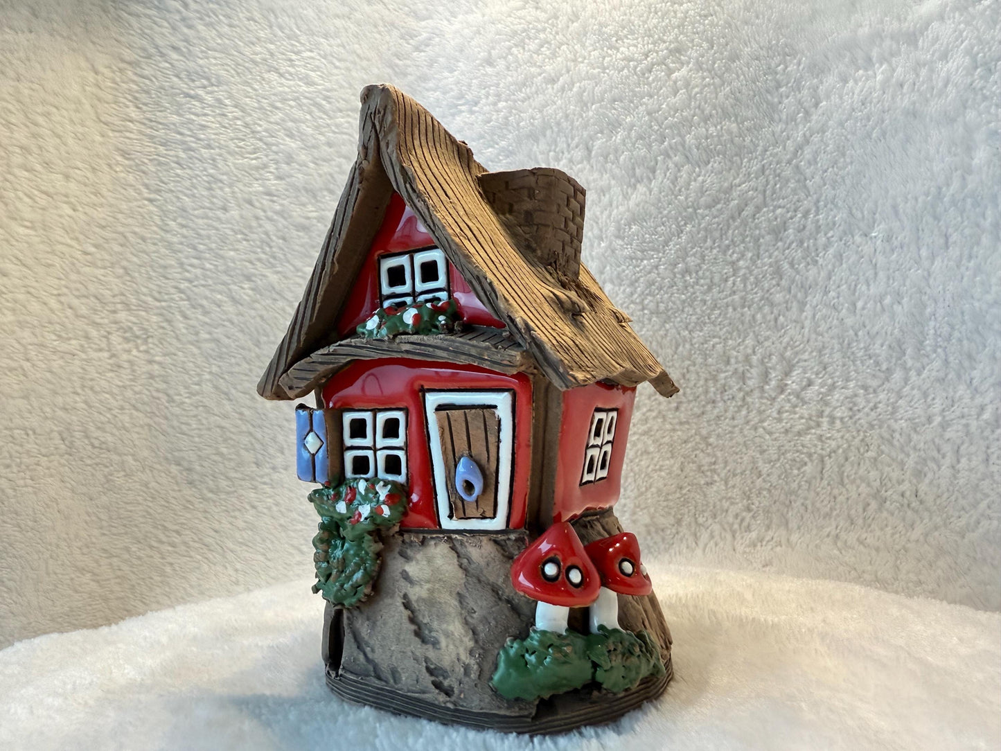 Christmas Ceramic House Collection - Handmade Collectible Miniature, Candle Holder, Room Decoration, Home Decor