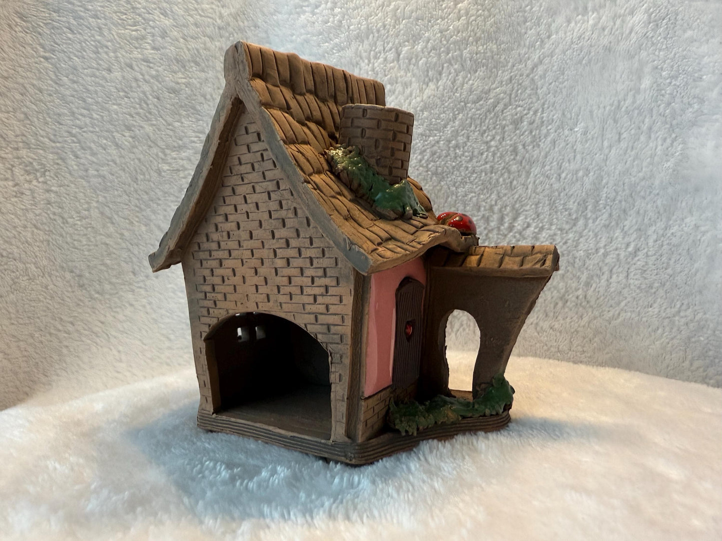 Christmas Ceramic House Collection - Handmade Collectible Miniature, Candle Holder, Room Decoration, Home Decor