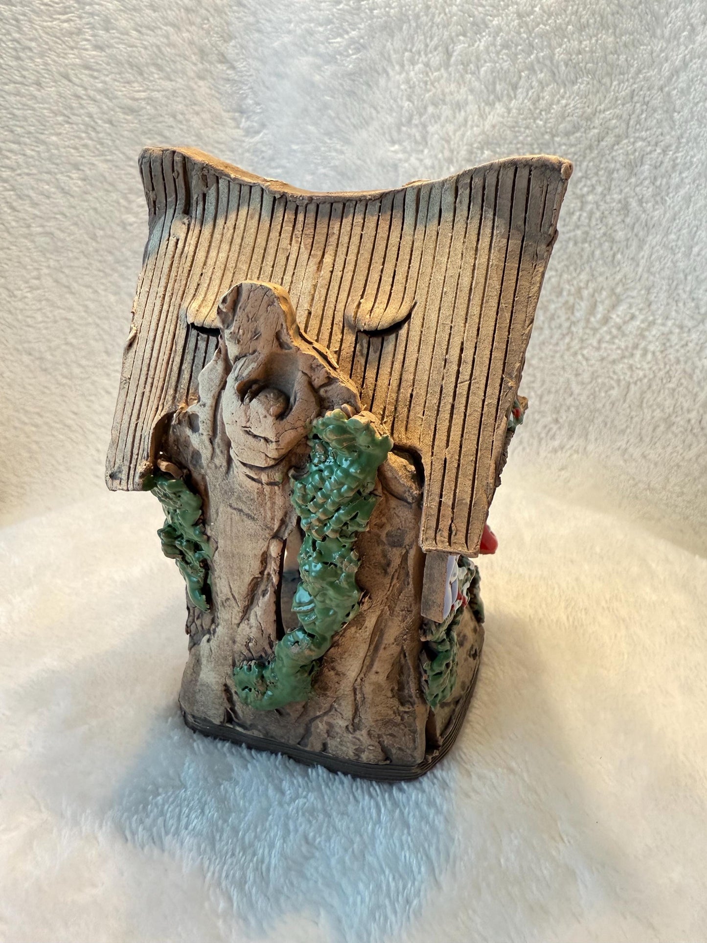 Christmas Ceramic House Collection - Handmade Collectible Miniature, Candle Holder, Room Decoration, Home Decor