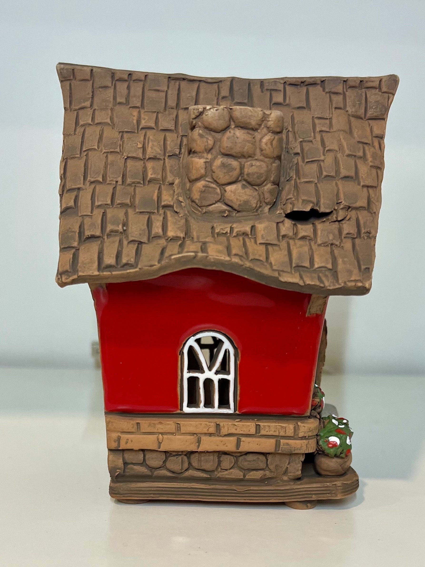 Christmas Ceramic House Collection - Handmade Collectible Miniature, Candle Holder, Room Decoration, Home Decor (R45)