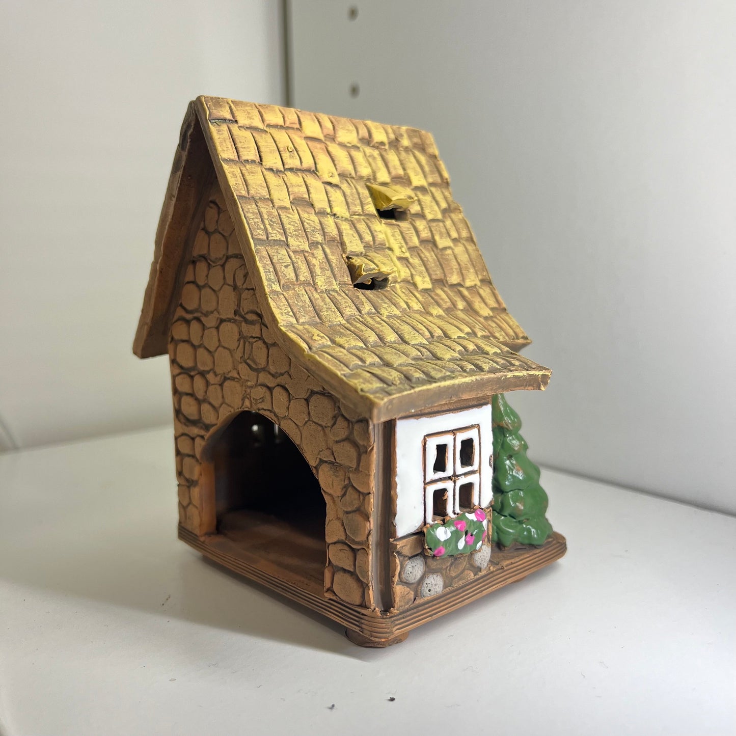 Christmas Ceramic House Collection - Handmade Collectible Miniature, Candle Holder, Room Decoration, Home Decor