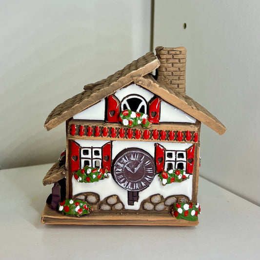 Christmas Ceramic House Collection - Handmade Collectible Miniature, Candle Holder, Room Decoration, Home Decor