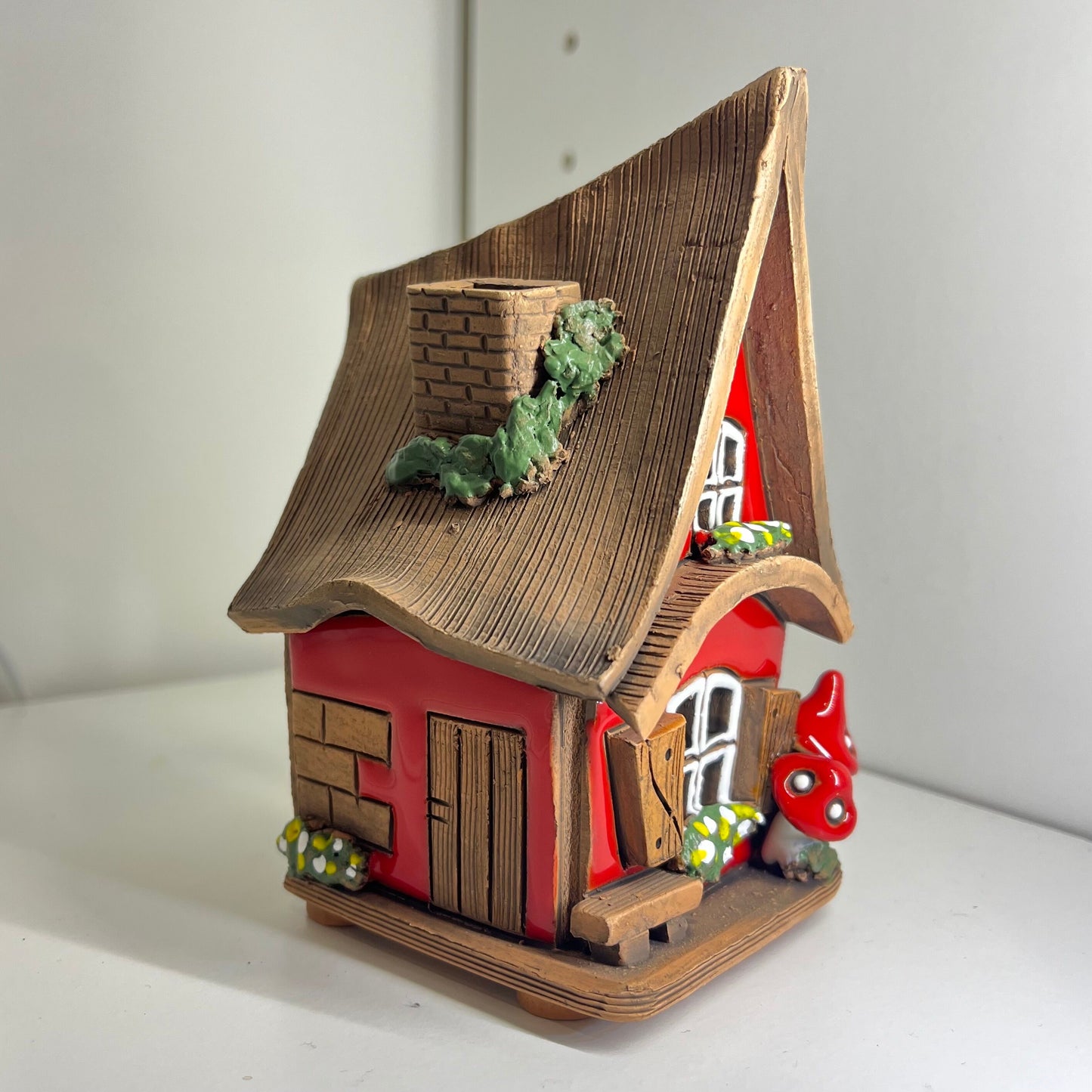 Christmas Ceramic House Collection - Handmade Collectible Miniature, Candle Holder, Room Decoration, Home Decor