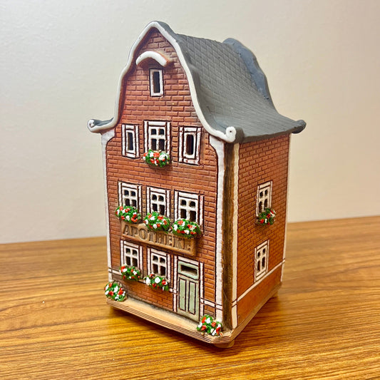 Christmas Ceramic House Art Tealight Candle Holder Room Decoration Handcrafted Collectible Miniature House (AG171)