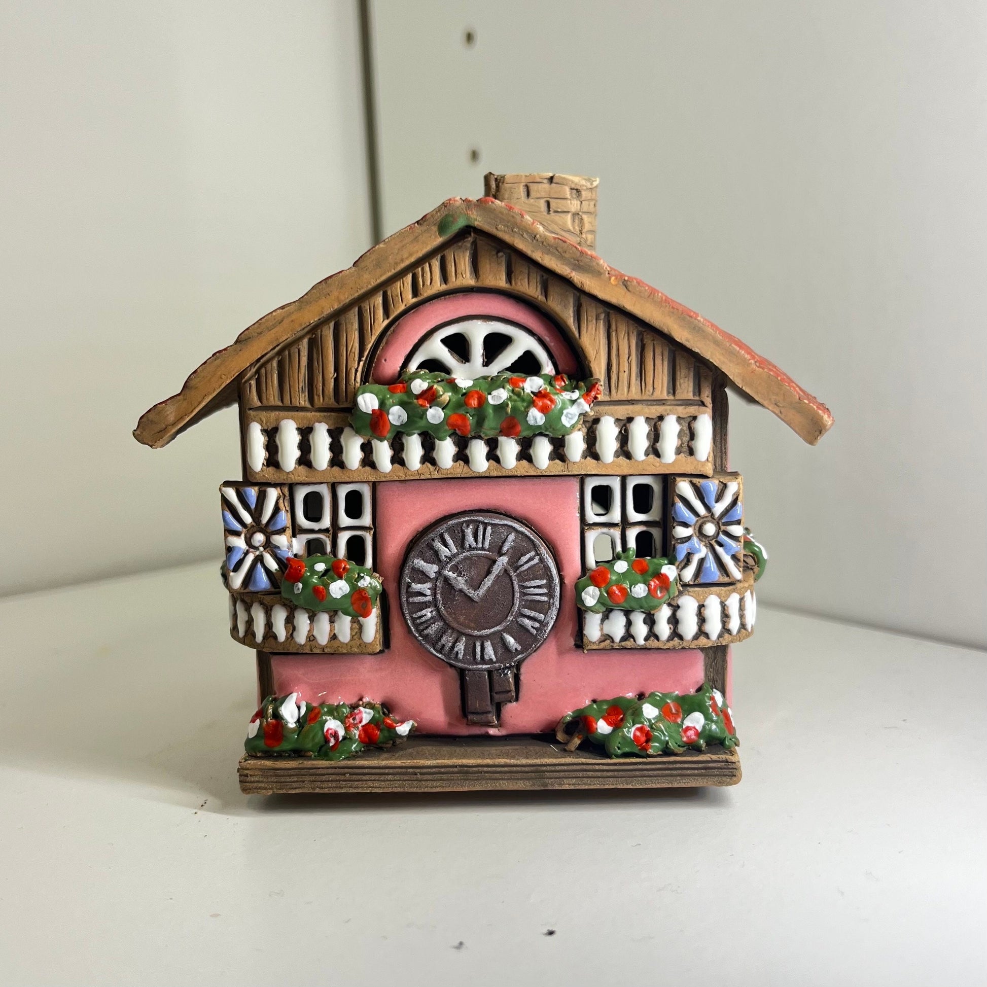 Christmas Ceramic House Collection - Handmade Collectible Miniature, Candle Holder, Room Decoration, Home Decor