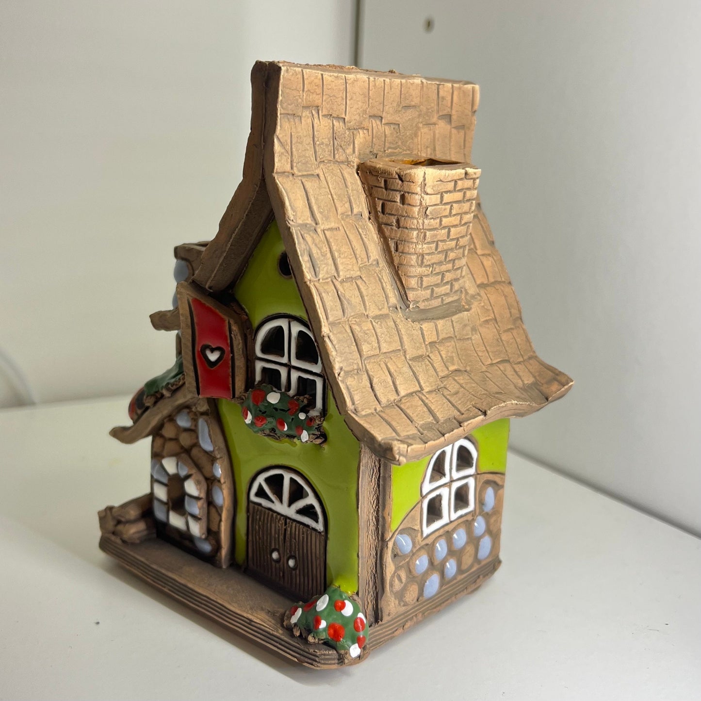 Christmas Ceramic House Collection - Handmade Collectible Miniature, Candle Holder, Room Decoration, Home Decor