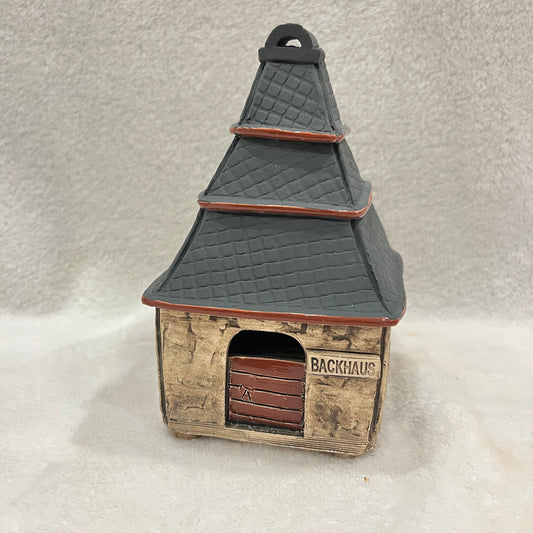 Christmas Ceramic House Art Tealight Candle Holder Room Decoration Handcrafted Collectible Miniature House (G191)