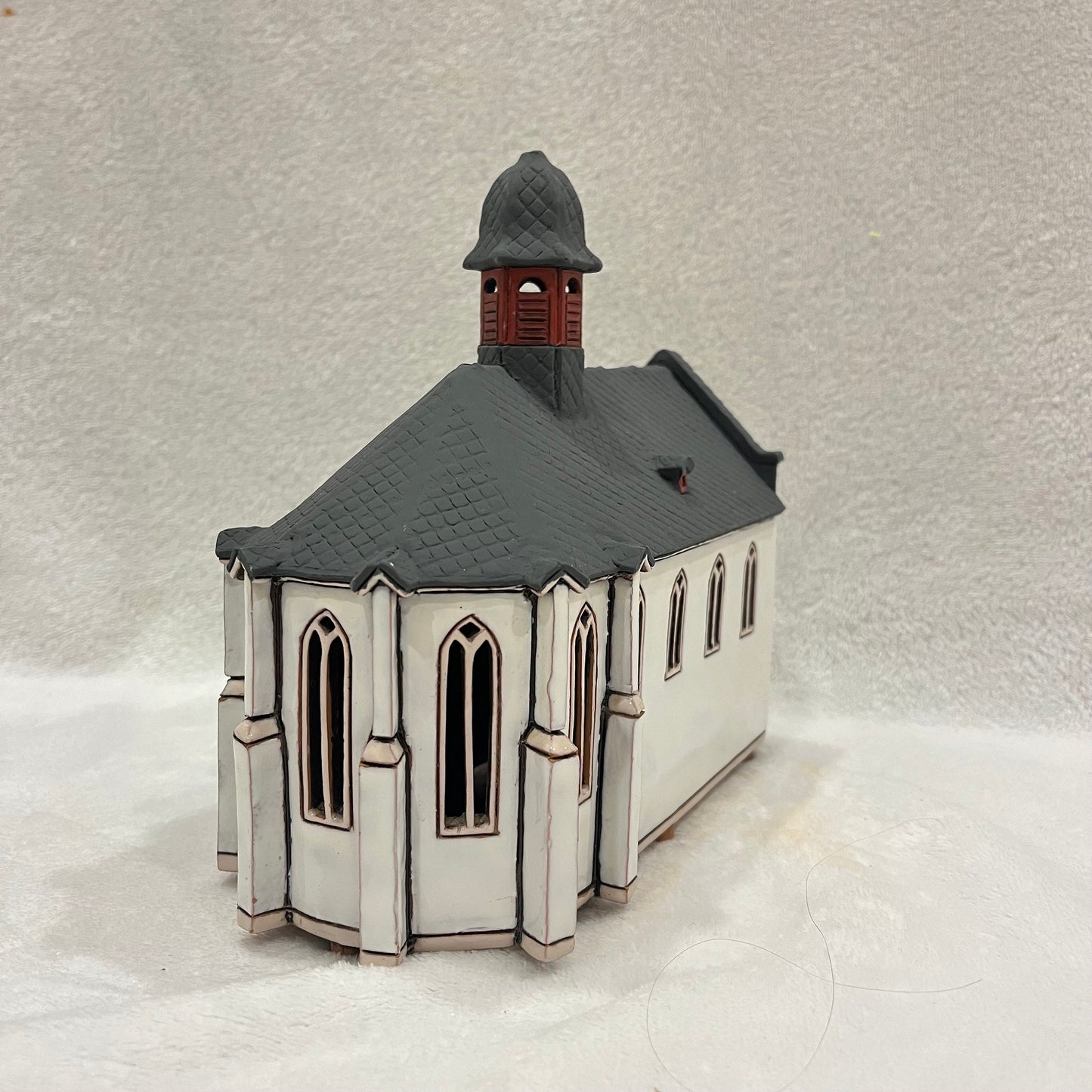 Christmas Ceramic House Art Tealight Candle Holder Room Decoration Handcrafted Collectible Miniature House (EG208)