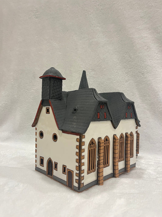 Christmas Ceramic House Art Tealight Candle Holder Room Decoration Handcrafted Collectible Miniature House (G161)