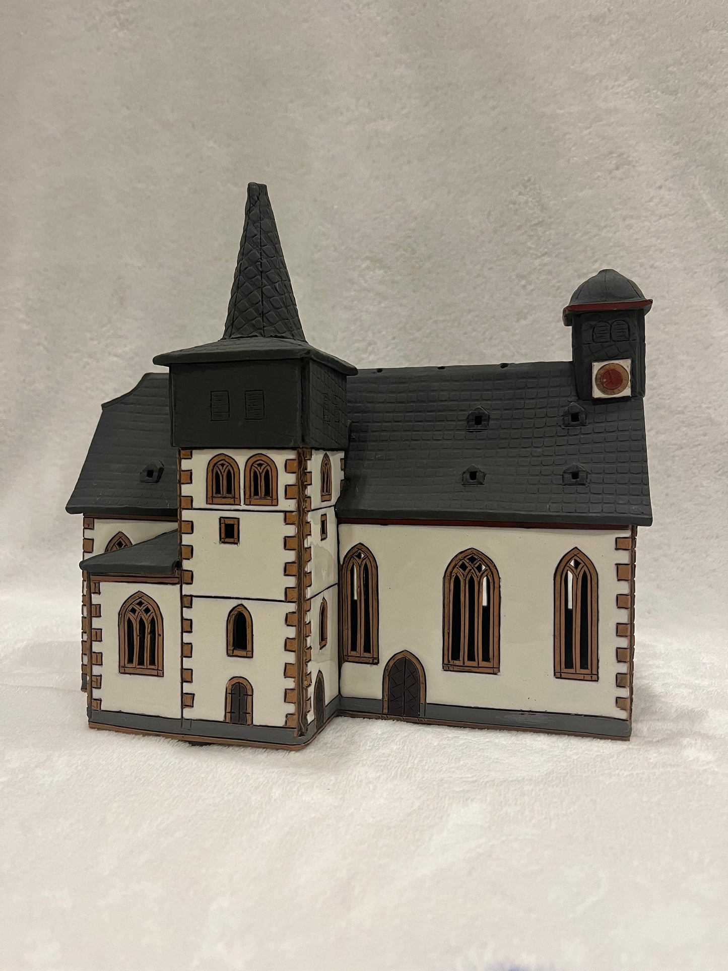 Christmas Ceramic House Art Tealight Candle Holder Room Decoration Handcrafted Collectible Miniature House (G161)