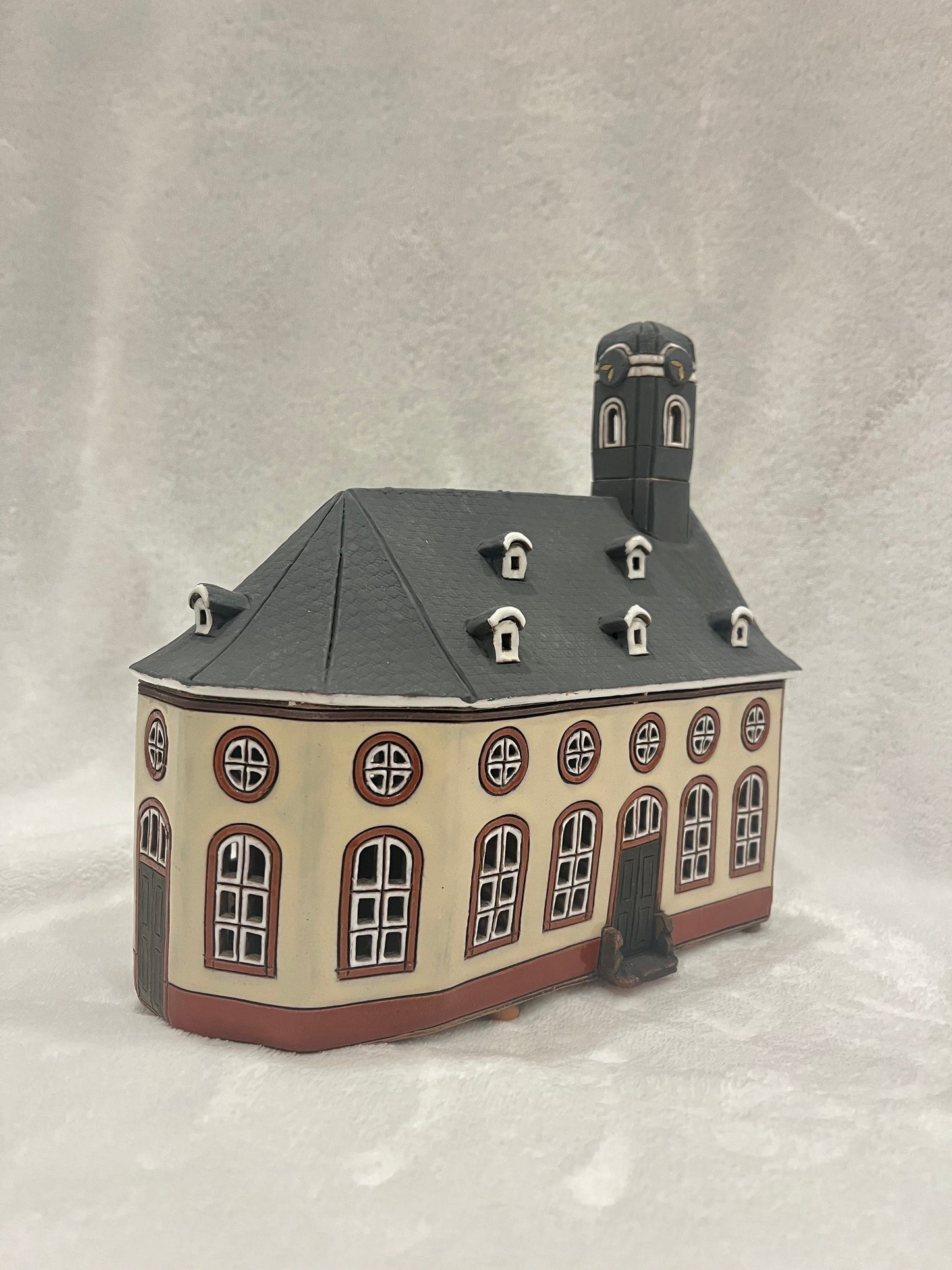 Christmas Ceramic House Art Tealight Candle Holder Room Decoration Handcrafted Collectible Miniature House (G28)