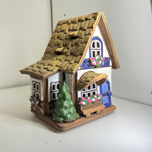 Christmas Ceramic House Collection - Handmade Collectible Miniature, Candle Holder, Room Decoration, Home Decor