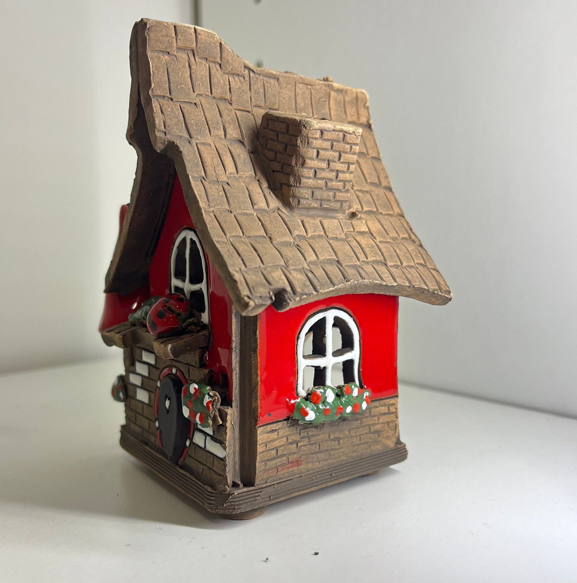 Christmas Ceramic House Collection - Handmade Collectible Miniature, Candle Holder, Room Decoration, Home Decor