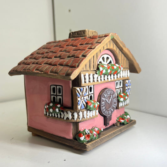 Christmas Ceramic House Collection - Handmade Collectible Miniature, Candle Holder, Room Decoration, Home Decor