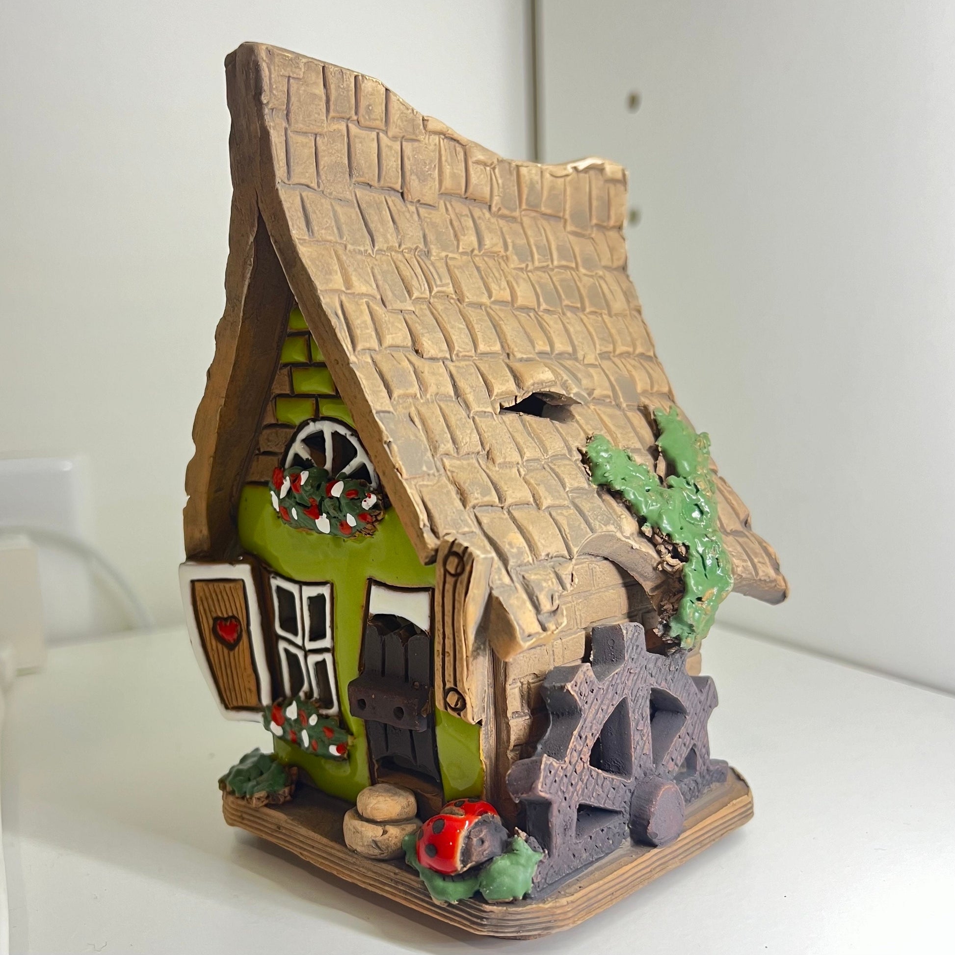 Christmas Ceramic House Collection - Handmade Collectible Miniature, Candle Holder, Room Decoration, Home Decor