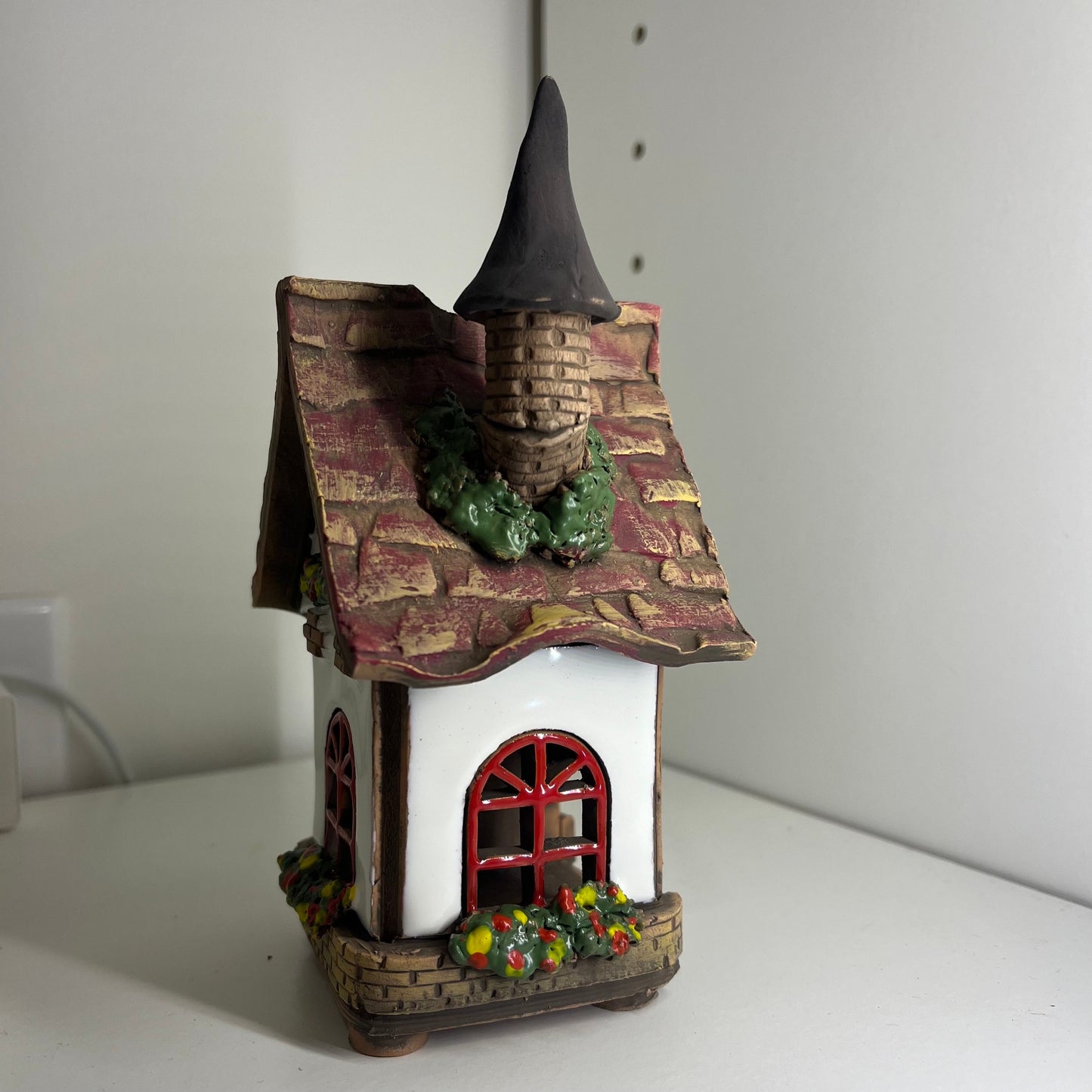 Christmas Ceramic House Collection - Handmade Collectible Miniature, Candle Holder, Room Decoration, Home Decor