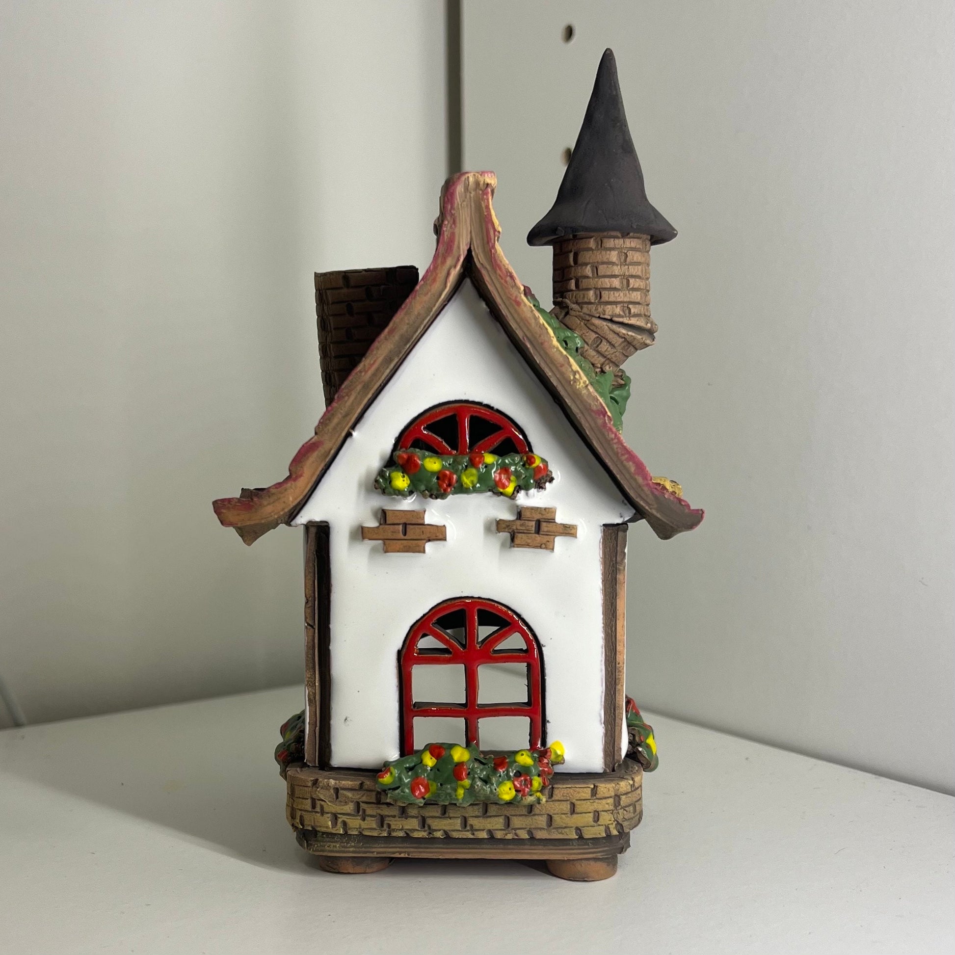 Christmas Ceramic House Collection - Handmade Collectible Miniature, Candle Holder, Room Decoration, Home Decor