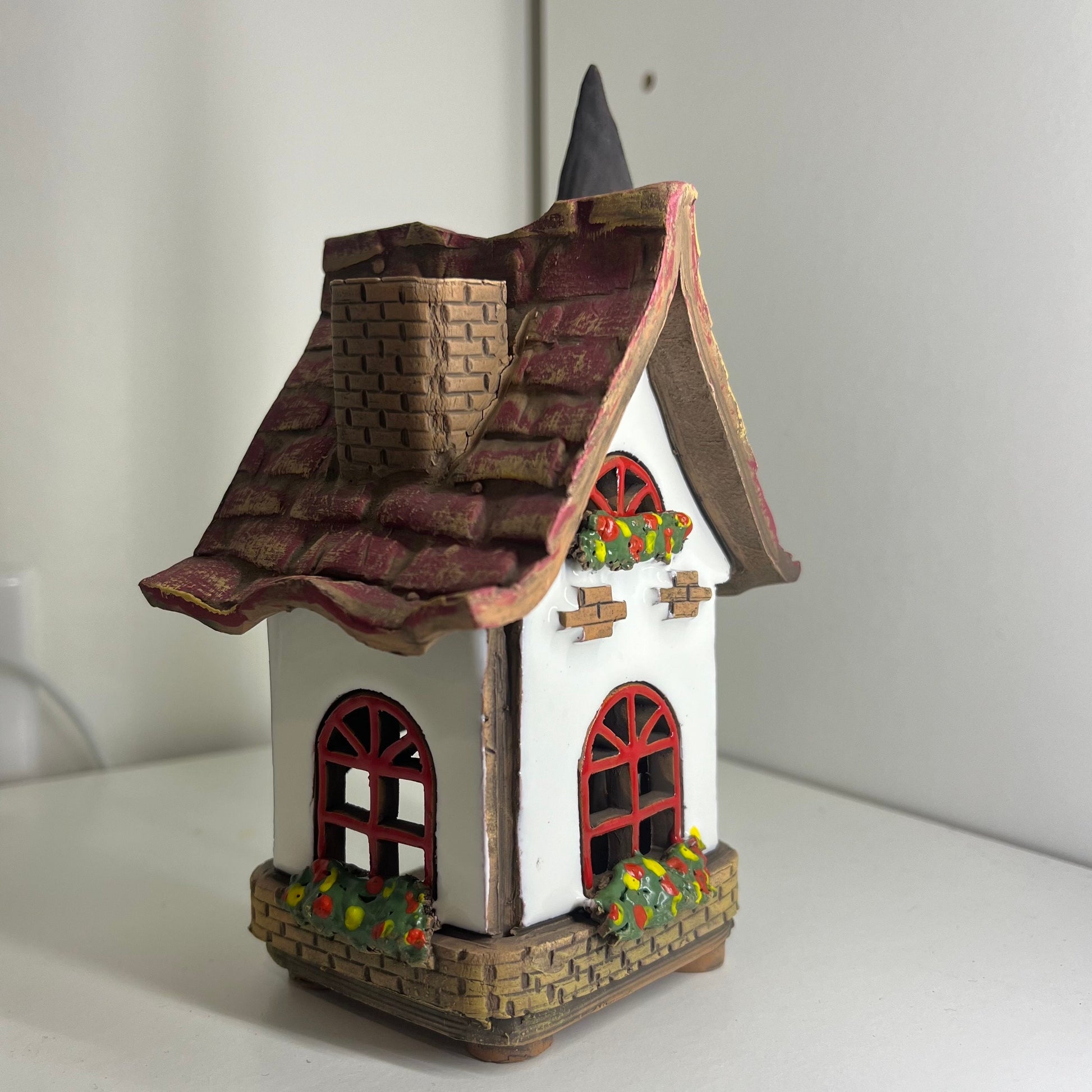 Christmas Ceramic House Collection - Handmade Collectible Miniature, Candle Holder, Room Decoration, Home Decor