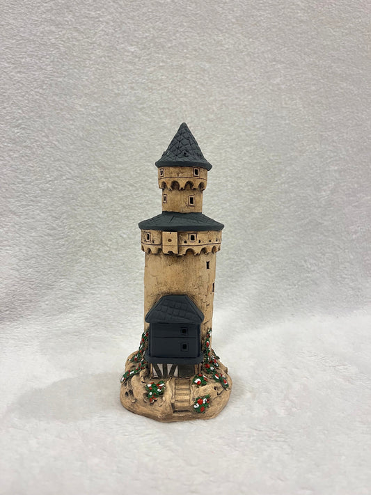 Christmas Ceramic House Art Tealight Candle Holder Room Decoration Handcrafted Collectible Miniature House (G96-1)