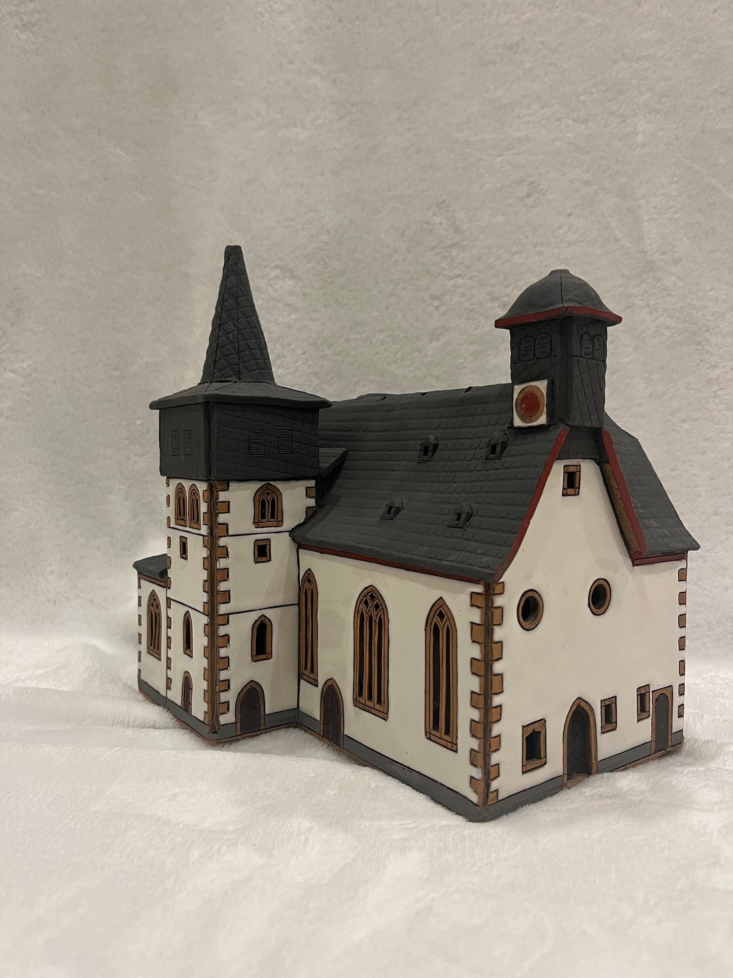 Christmas Ceramic House Art Tealight Candle Holder Room Decoration Handcrafted Collectible Miniature House (G161)