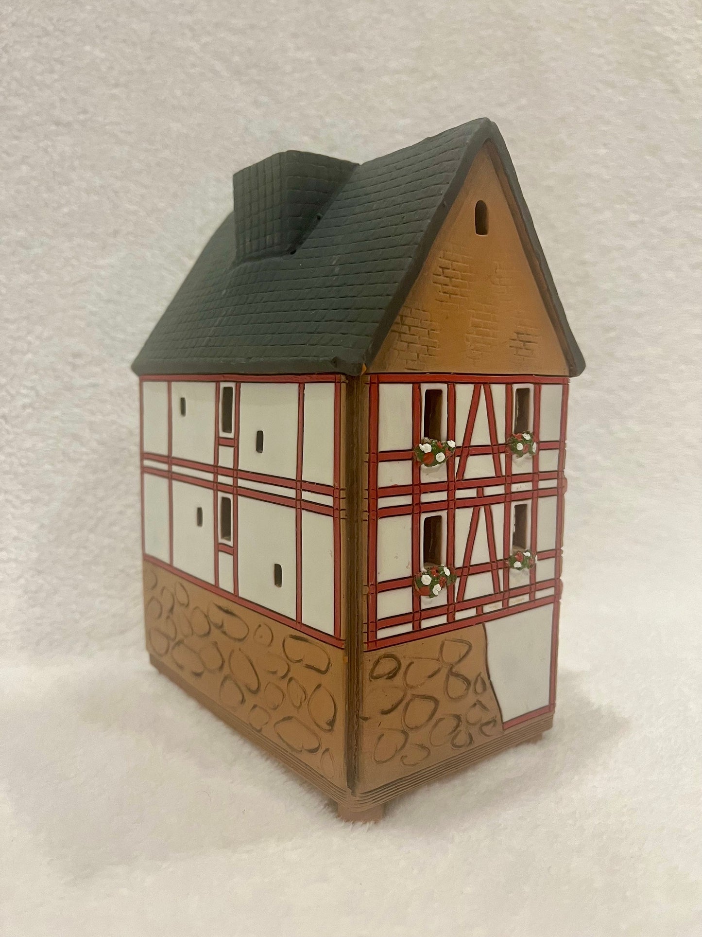 Christmas Ceramic House Art Tealight Candle Holder Room Decoration Handcrafted Collectible Miniature House GC4