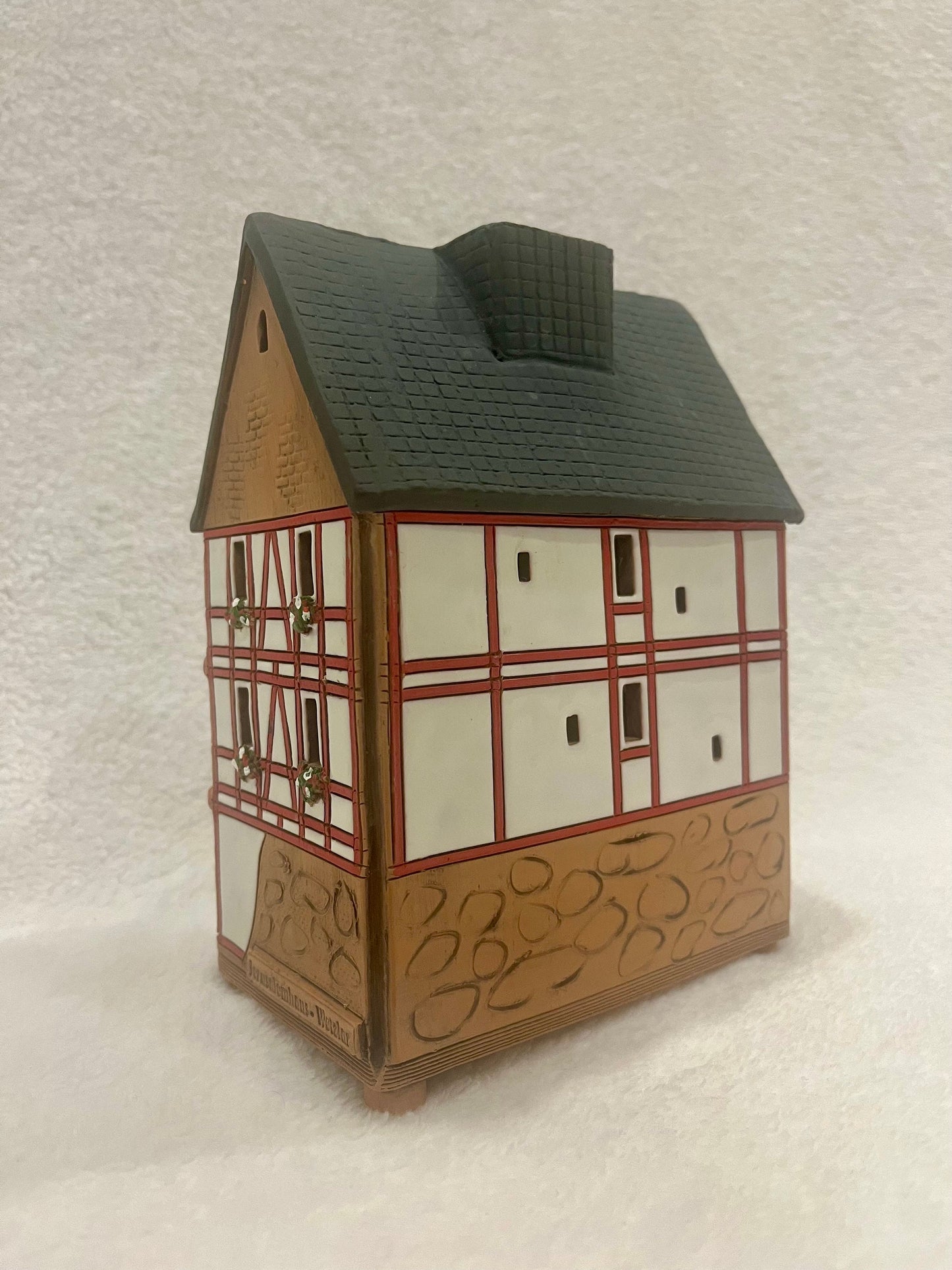 Christmas Ceramic House Art Tealight Candle Holder Room Decoration Handcrafted Collectible Miniature House GC4