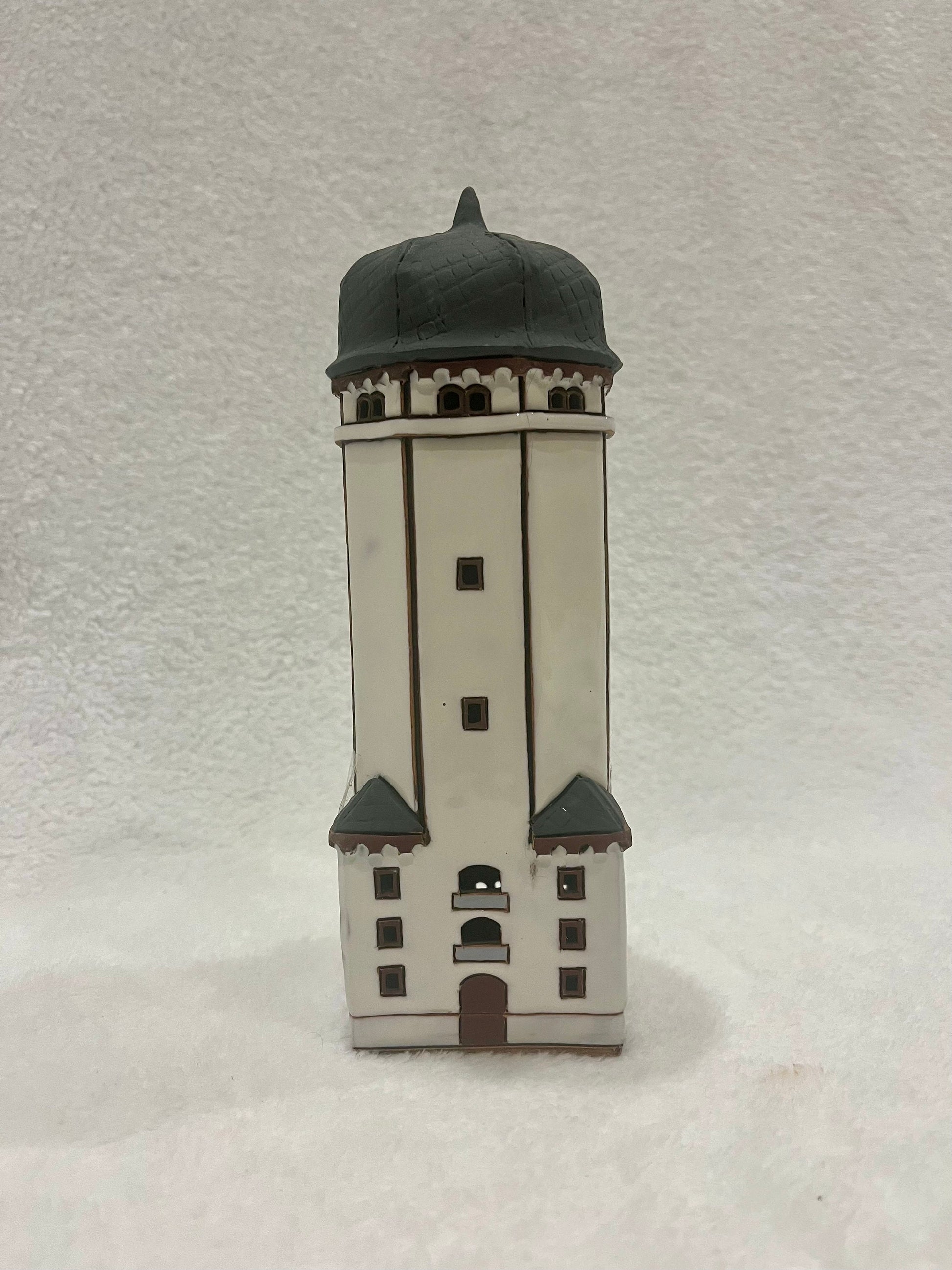 Christmas Ceramic House Art Tealight Candle Holder Room Decoration Handcrafted Collectible Miniature House GC5