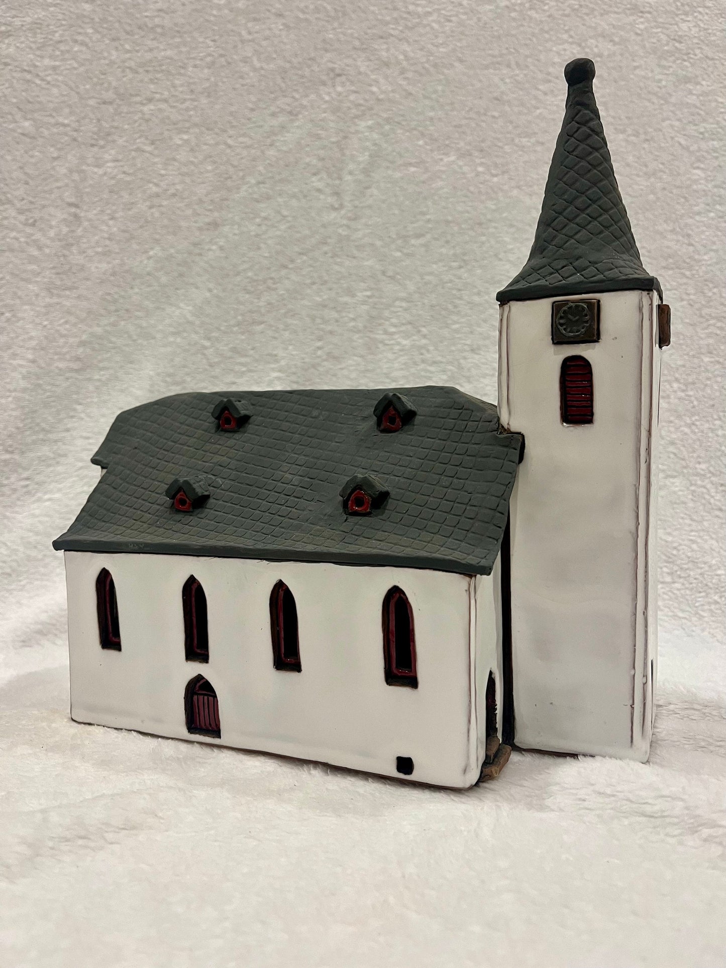 Christmas Ceramic House Art Tealight Candle Holder Room Decoration Handcrafted Collectible Miniature House G222