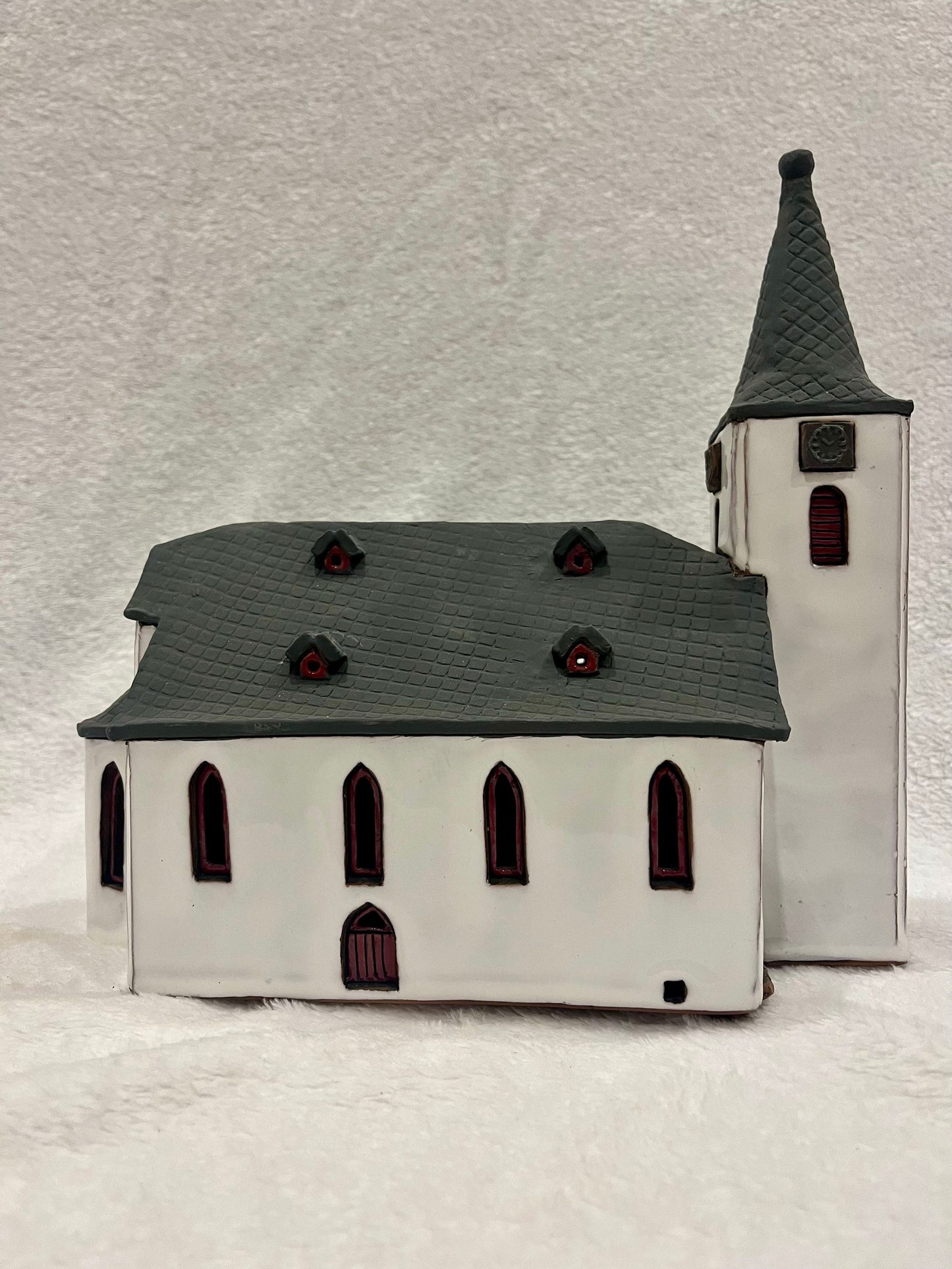 Christmas Ceramic House Art Tealight Candle Holder Room Decoration Handcrafted Collectible Miniature House G222