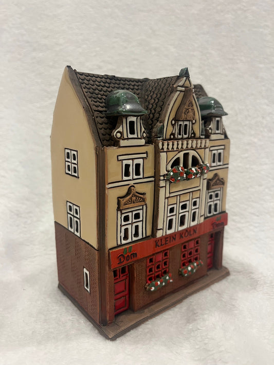 Christmas Ceramic House Art Tealight Candle Holder Room Decoration Handcrafted Collectible Miniature House B109