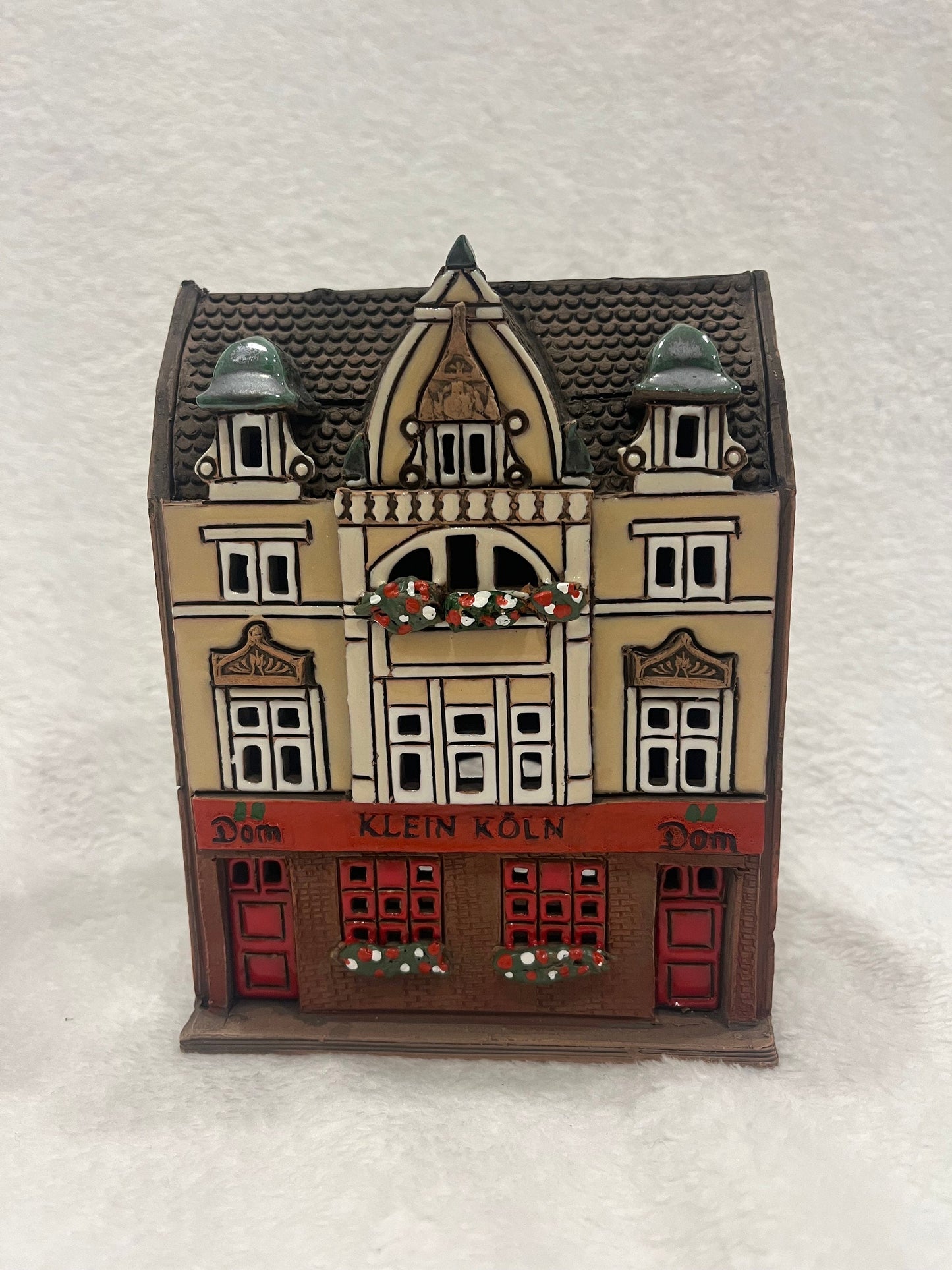 Christmas Ceramic House Art Tealight Candle Holder Room Decoration Handcrafted Collectible Miniature House B109