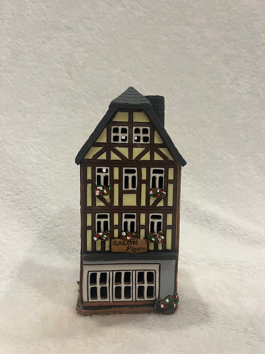 Christmas Ceramic House Art Tealight Candle Holder Room Decoration Handcrafted Collectible Miniature House G130