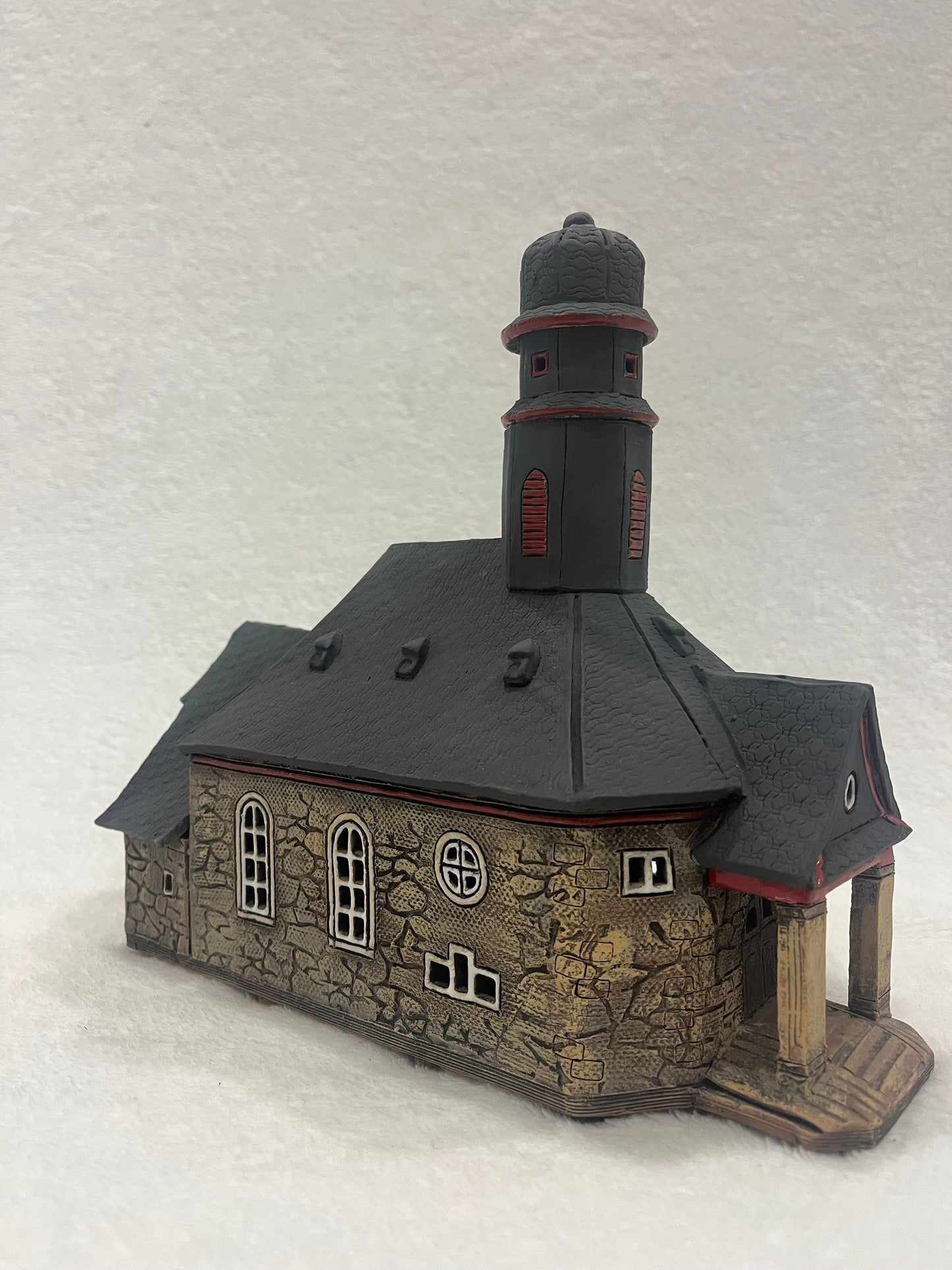 Christmas Ceramic House Art Tealight Candle Holder Room Decoration Handcrafted Collectible Miniature House G240