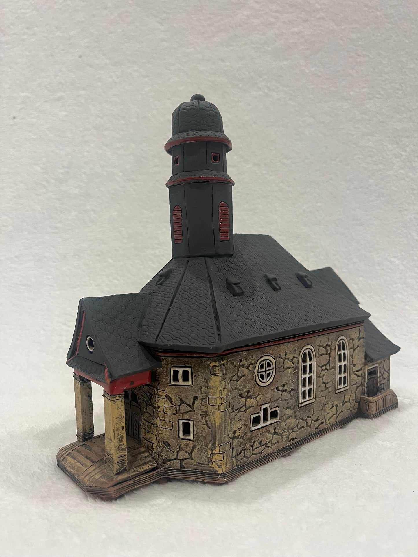 Christmas Ceramic House Art Tealight Candle Holder Room Decoration Handcrafted Collectible Miniature House G240