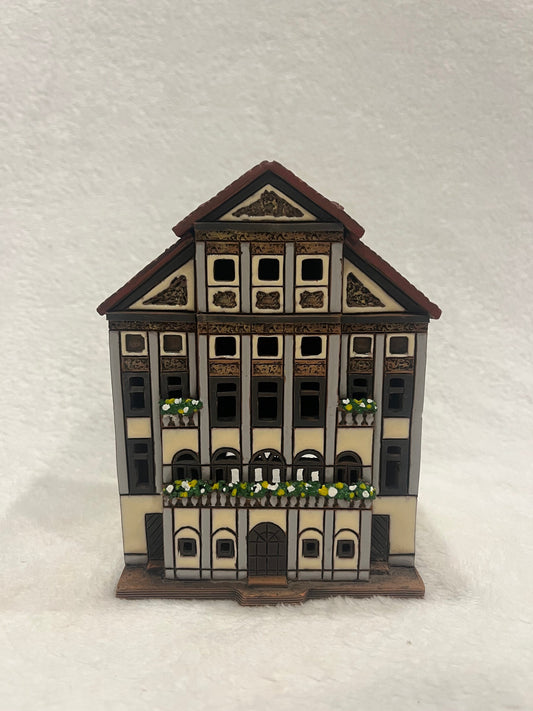 Christmas Ceramic House Art Tealight Candle Holder Room Decoration Handcrafted Collectible Miniature House B29