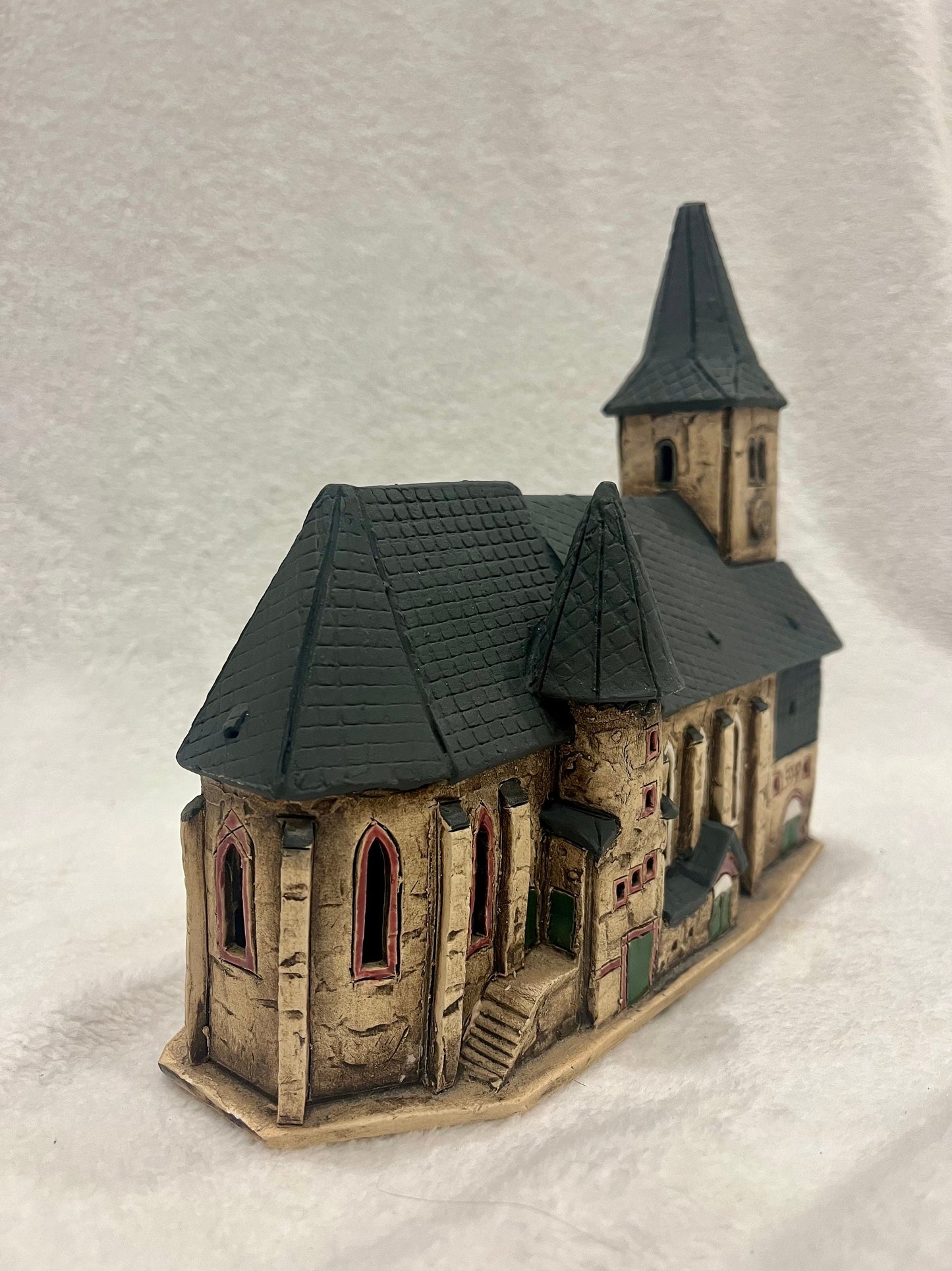 Christmas Ceramic House Art Tealight Candle Holder Room Decoration Handcrafted Collectible Miniature House CG59