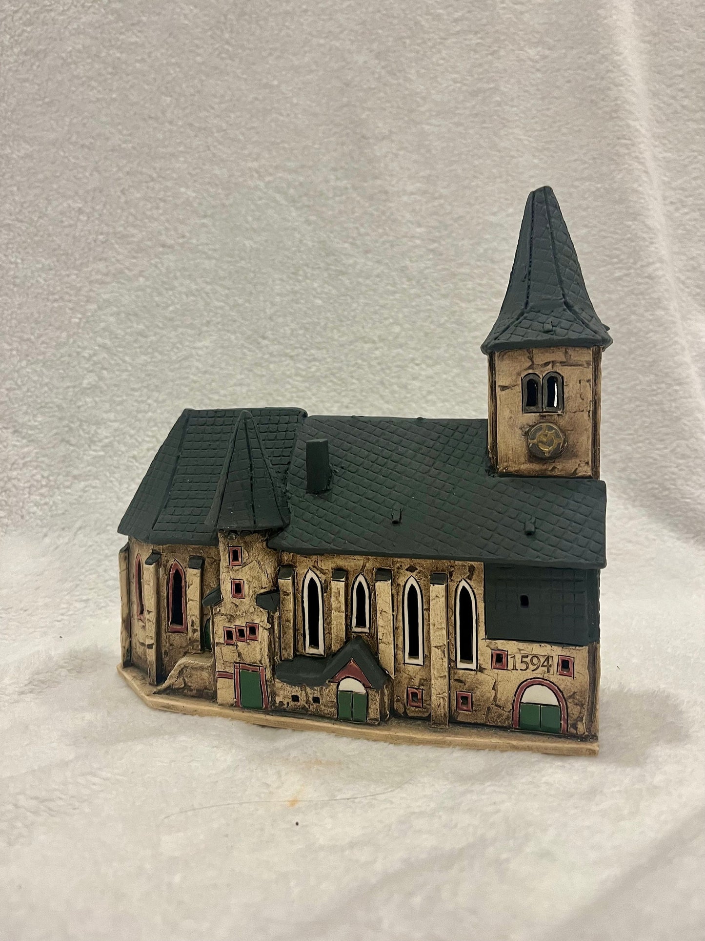 Christmas Ceramic House Art Tealight Candle Holder Room Decoration Handcrafted Collectible Miniature House CG59