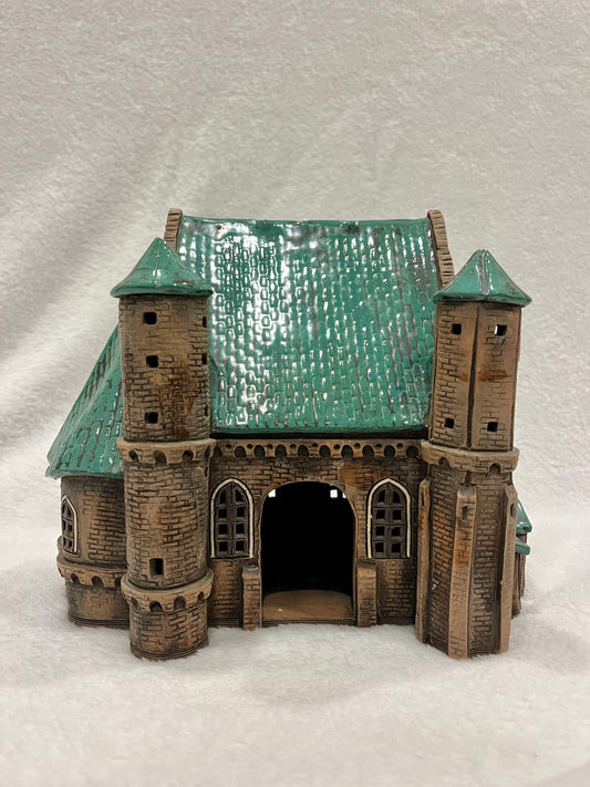 Christmas Ceramic House Art Tealight Candle Holder Room Decoration Handcrafted Collectible Miniature House D29