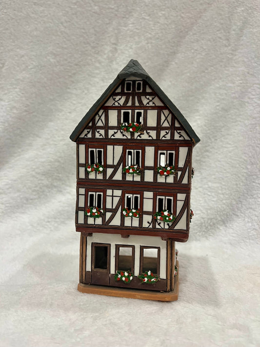 Christmas Ceramic House Art Tealight Candle Holder Room Decoration Handcrafted Collectible Miniature House G216