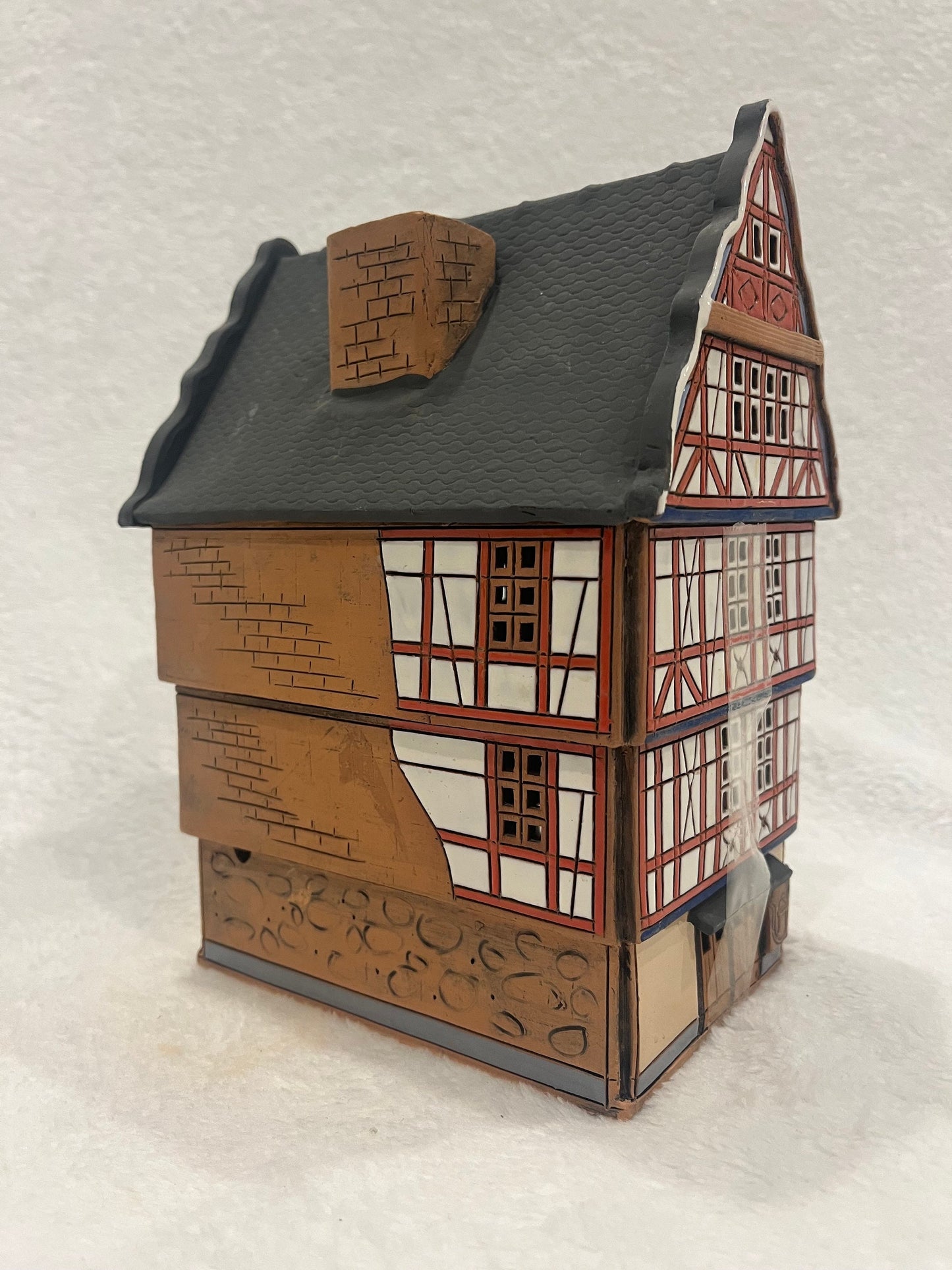 Christmas Ceramic House Art Tealight Candle Holder Room Decoration Handcrafted Collectible Miniature House G21