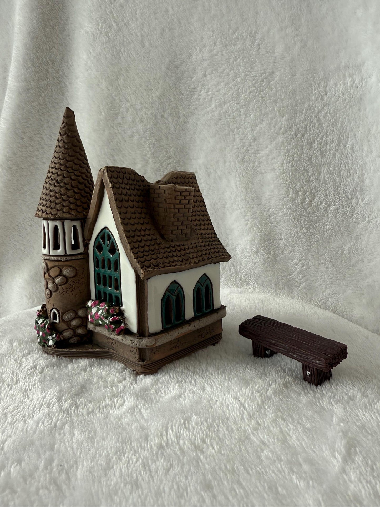 Christmas Ceramic House Collection - Handmade Collectible Miniature, Candle Holder, Room Decoration, Home Decor (R74)