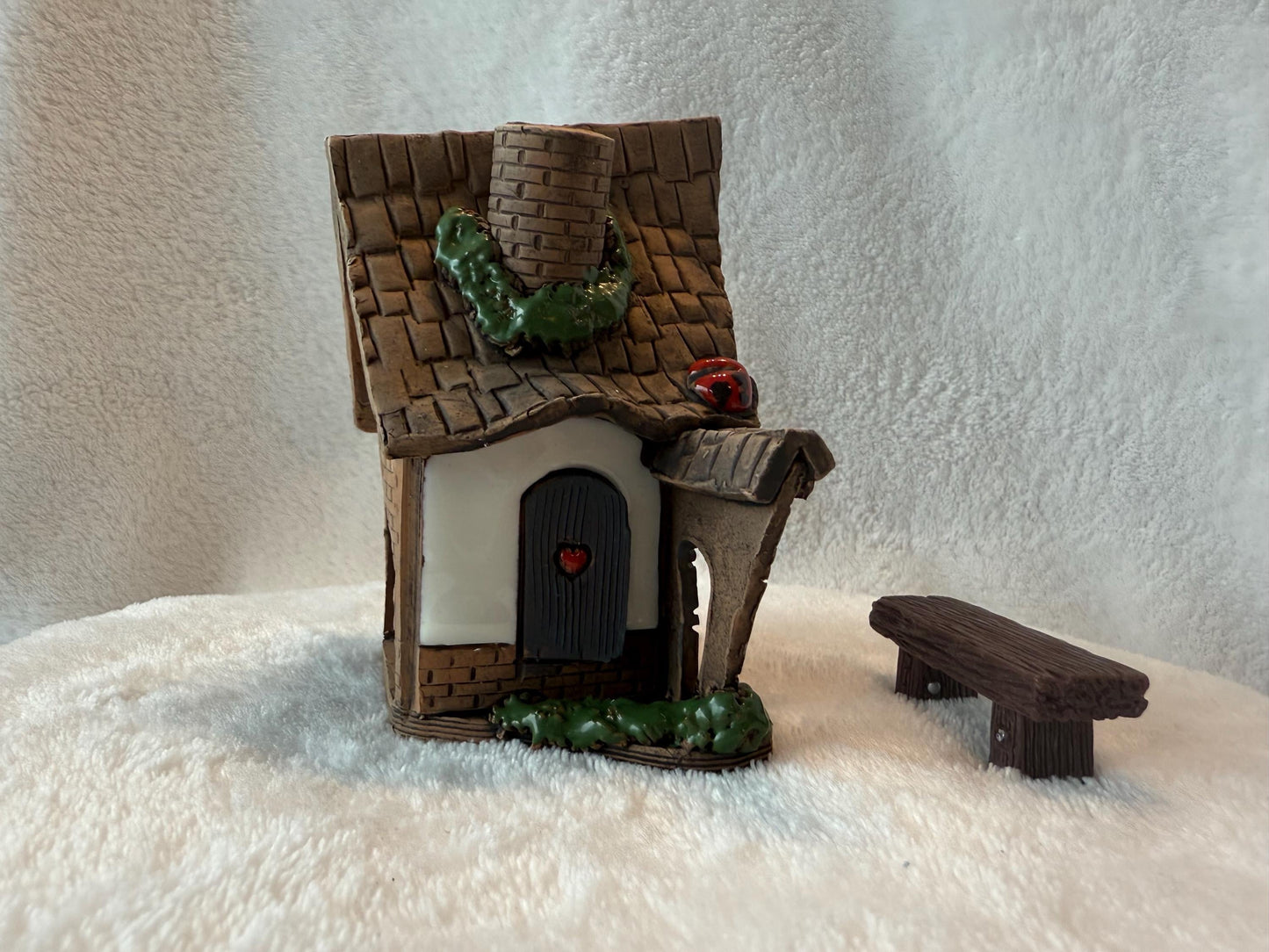 Christmas Ceramic House Collection - Handmade Collectible Miniature, Candle Holder, Room Decoration, Home Decor