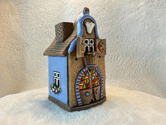 Christmas Ceramic House Collection - Handmade Collectible Miniature, Candle Holder, Room Decoration, Home Decor