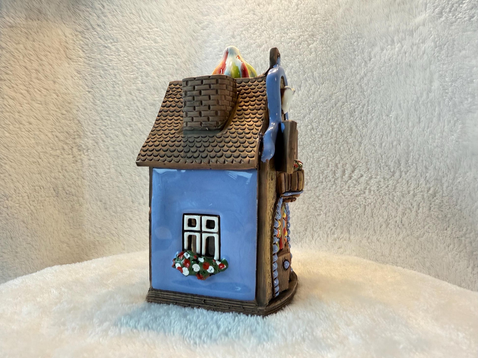 Christmas Ceramic House Collection - Handmade Collectible Miniature, Candle Holder, Room Decoration, Home Decor